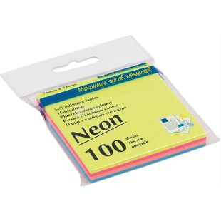 Buromax, 100 аркушів, Буромакс, Папір для нотаток, з клейким шаром, асорті, 76х76 мм