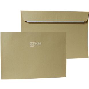 Kuvert, Конверт NK C5 (0+0), крафт, 100 шт., прямий, 80 г/м2, з відривною стрічкою