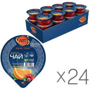Meal Time,60 г, упаковка 24 шт., Мил Тайм, Чай-концентрат, клюква с апельсином
