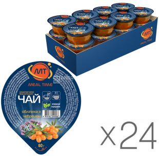 Meal Time, упаковка 24 шт., по 60 г, Мил Тайм, Концентрат напитка Облепиха с Тимьяном 