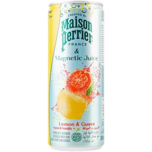Maison Perrier Magnetic Juice, 0,25 л,  Напій газований Лимон та Гуава Мейсон Пер'є, ж/б