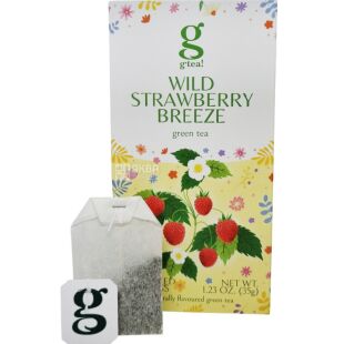 G'tea! Wild Strawberry Breese, 20 шт. х 1,75 г, Джи Ти, Чай зеленый с ароматом земляники
