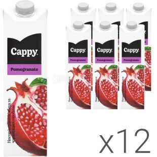 Cappy Pomegranate, Упаковка 12 шт. х 1 л, Нектар Гранатовый Каппи