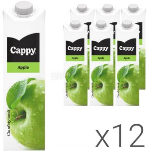Cappy Apple, Упаковка 12 шт. х 1 л, Сік Яблучний Каппі