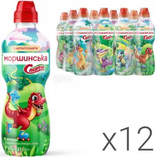 Моршинська Спортик, 0,33 л, Упаковка 12 шт., Вода негазована, з дозатором, ПЕТ
