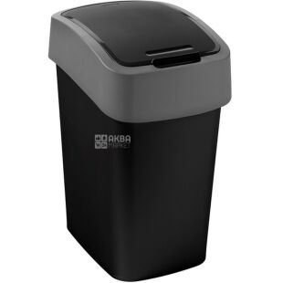 Curver Flip Bin, 25 л, Контейнер для сміття з кришкою, пластиковий, чорний