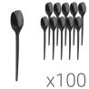 Ложка чайна пластикова, чорна 100шт., 16 см