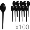Ложка столова пластикова, чорна, 100 шт., 17,5 см