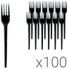 Вилка стекловидная, черная 100шт., 16 см