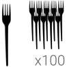 Виделка одноразова пластикова, чорна, 100 шт., 16 см