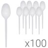 Ложка столова пластикова, біла, 100шт., 17 см