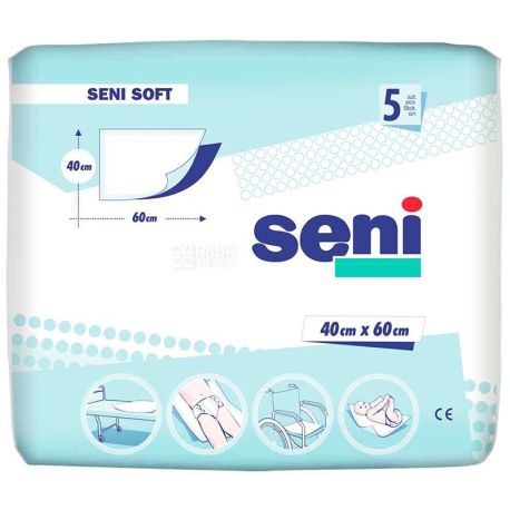 Seni Soft, 5 шт., Пеленки гигиенические, 40х60 см 
