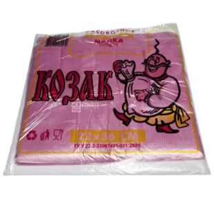 Comserv, 100 шт., Пакет-майка Козак, 22х(2х5)х36 см, 14 мкм, рожевий  