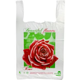 Comserv, 250 шт., Пакет-майка Велика троянда,29x47 см, 30 мкм, білий