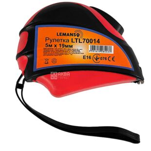 Lemanso LTL70014, Лемансо, Рулетка 5м х 19мм, червоно-чорна