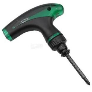 Lemanso LTL10093, Лемансо, Викрутка двостороння регульована, Т-подібна, 6x160мм, чорно-зелена