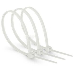 Lemanso, 300x3,5мм Кабельні стяжки Лемансо, білі 100 шт. 
