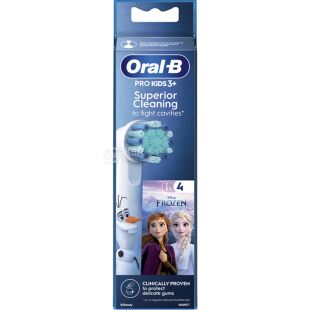 Oral-B Kids, 4 шт., Орал-Бі, Насадки для дитячої електричної зубної щітки, Крижане серце