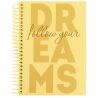 Axent Dreams, 120 листов, Акцент, Блокнот на спирали в пластиковой обложке, А5, клетка, желтый