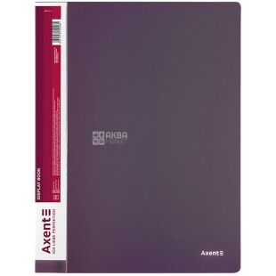 Axent, Папка на 60 файлов А4 Акцент, пластиковая, сливовая