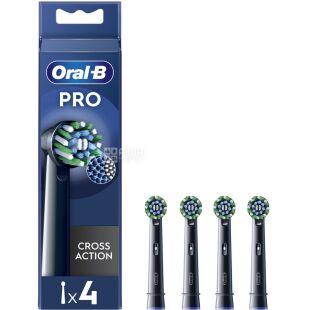 Oral-B Pro Cross Action, 4 шт., Орал-Би, Насадки для электрической зубной щётки, черные