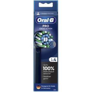 Oral-B Pro Cross Action, 4 шт., Орал-Бі, Насадки для електричної зубної щітки, чорні