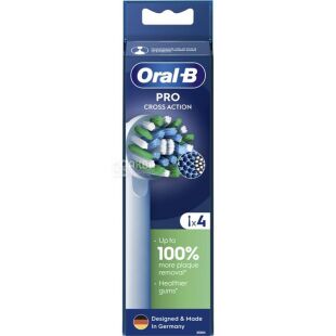 Oral-B Pro Cross Action, 4 шт., Орал-Бі, Насадки для електричної зубної щітки, білі