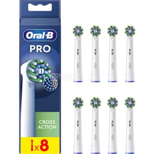 Oral-B Pro Cross Action, 8 шт., Орал-Би, Насадки для электрической зубной щётки, белые