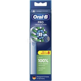 Oral-B Pro Cross Action, 8 шт., Орал-Би, Насадки для электрической зубной щётки, белые