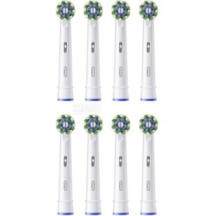 Oral-B Pro Cross Action, 8 шт., Орал-Бі, Насадки для електричної зубної щітки, білі