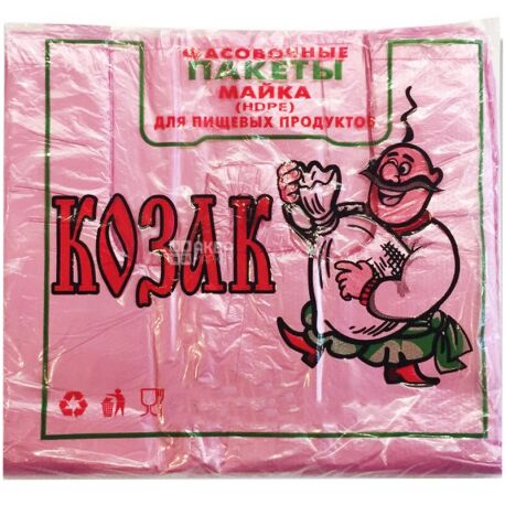 Comserv Козак, 100 шт., Пакети-майка Комсерв, 22 (2х5) 36 см, 14 мкм, рожеві