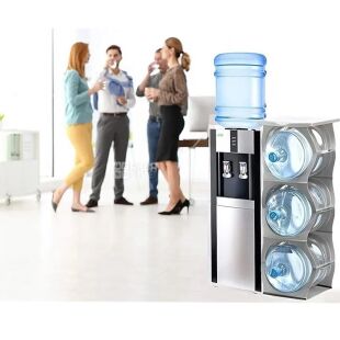 ViO PR-03, Пластикова підставка під 3 бутлі води зі стільницею, розбірна, сіра