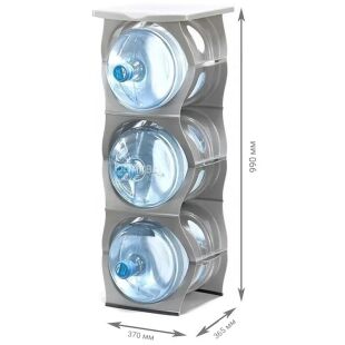 ViO PR-03, Пластиковая подставка под 3 бутыли воды со столешницей, разборная, серая