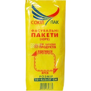 Comserv, 1000 шт., Фасовочные пакеты, 10х(2х4)х27см, 20 мкм, прозрачные