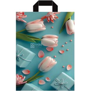 Comserv, 25шт., Пакет полиэтиленовый с петлевой ручкой Тюльпан Тифани, 22х29 см, 45мкм, 