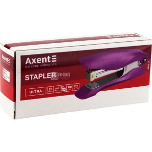 Axent Ultra, Степлер пластиковый Акцент на 25 листов, №24/6, розовый