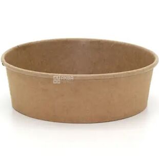 Салатник круглий крафтовий, без кришки, 550 мл, 50 шт., 142 х 50 мм