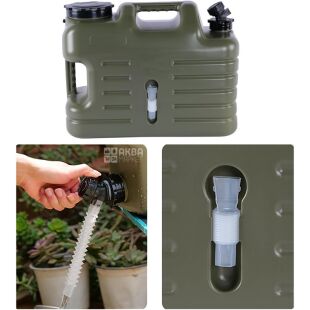 Бутель Каністра 11 л для води з краном та ручкою, зелений, ViO PET-TG 11L