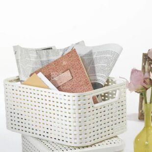 Curver Style, 7 л, Корзина с ручками пластиковая Курвер, айвори