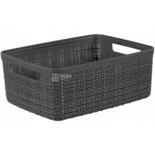 Curver Jute, 4,5 л, Корзина с ручками пластиковый Курвер, графит