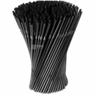 Промтус, Трубочки коктейльні з гофрою, 1000 шт., 21 см, чорні, пластикові 