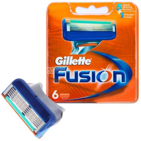 Gillette, 6 шт., картриджи, Fusion