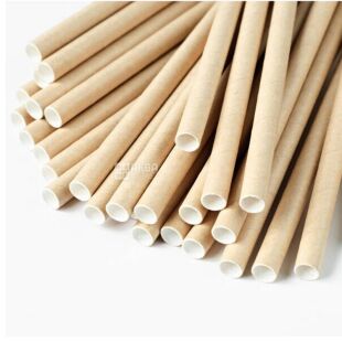 Промтус, Трубочки коктейльні , 50 шт., 19,7 см, крафт, паперові