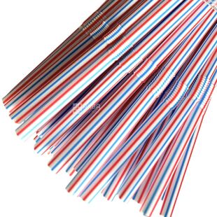 Промтус, Трубочки коктейльні з гофрою, 200 шт., 21 см, кольорові, пластикові