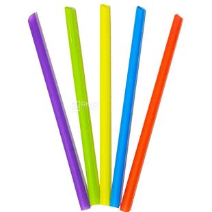 4HoReCa, Трубочки для смузі без гофри, 100 шт., 21 см, кольорові, пластикові