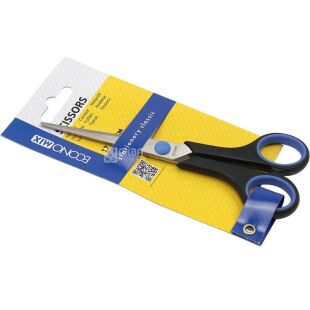 Economix, Ножницы офисные, 17 см, с резиновыми вставками, Экономикс