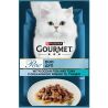 Gourmet Perle Duo, 85 г, Корм для котов полнорационный, C океанической рыбой и тунцом, влажный, Гурмэ