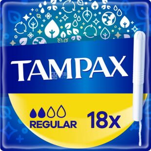 Tampax Regular, 18 шт., Тампоны Тампакс с аппликатором