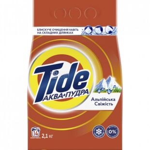 Tide 2,1 кг, Пральний порошок для білого та кольорового одягу Альпійська свіжість, Тайд Аква-Пудра