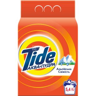 Tide, 5,4 кг, Порошок для стирки белой и цветной одежды Альпийская свежесть, Тайд  Аква-Пудра